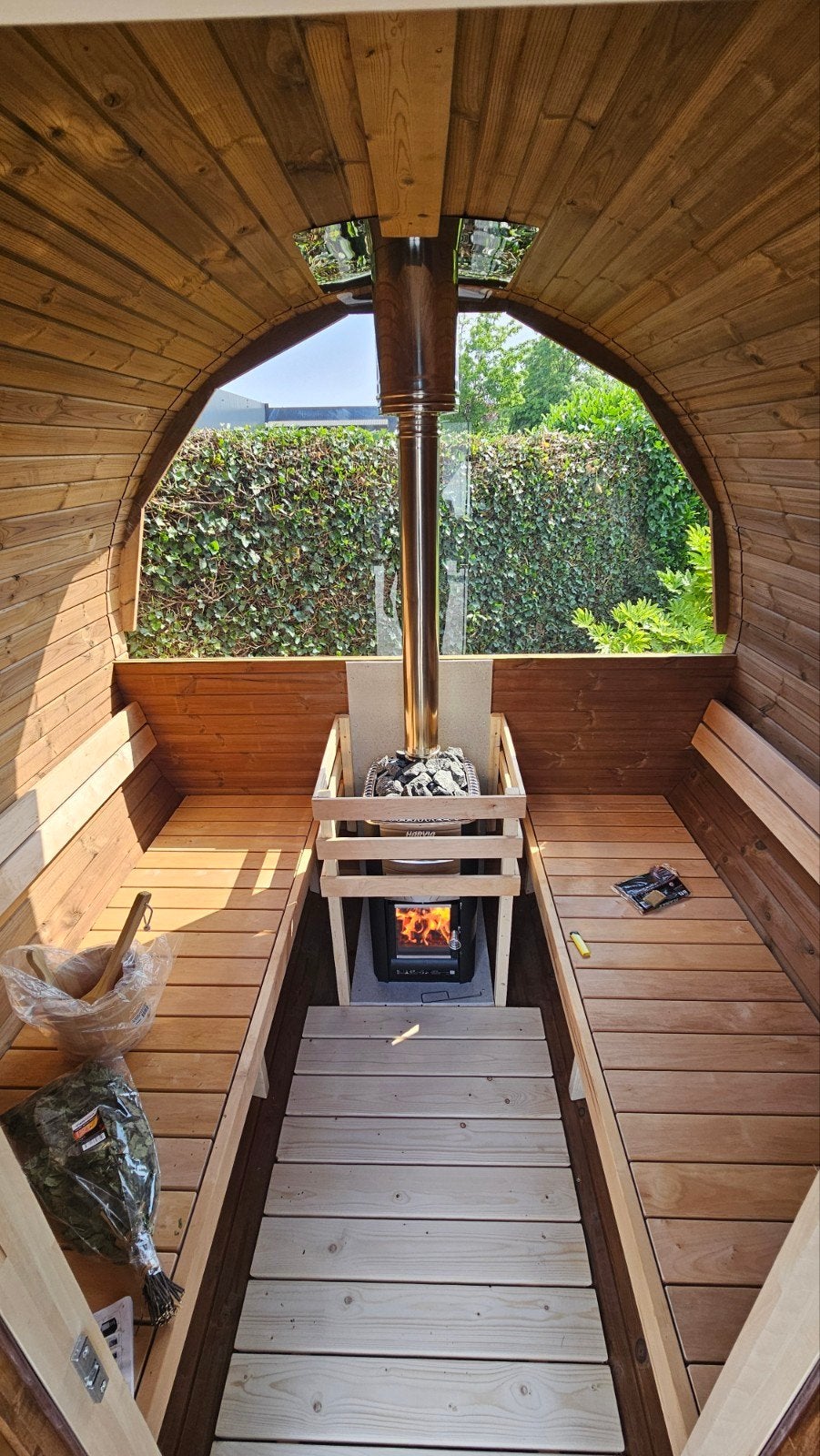 2,5M Barrel Sauna Gratis Levering en Plaatsing - 10% KORTING, Sport en Fitness, Sauna, Ophalen of Verzenden, Nieuw, Complete sauna
