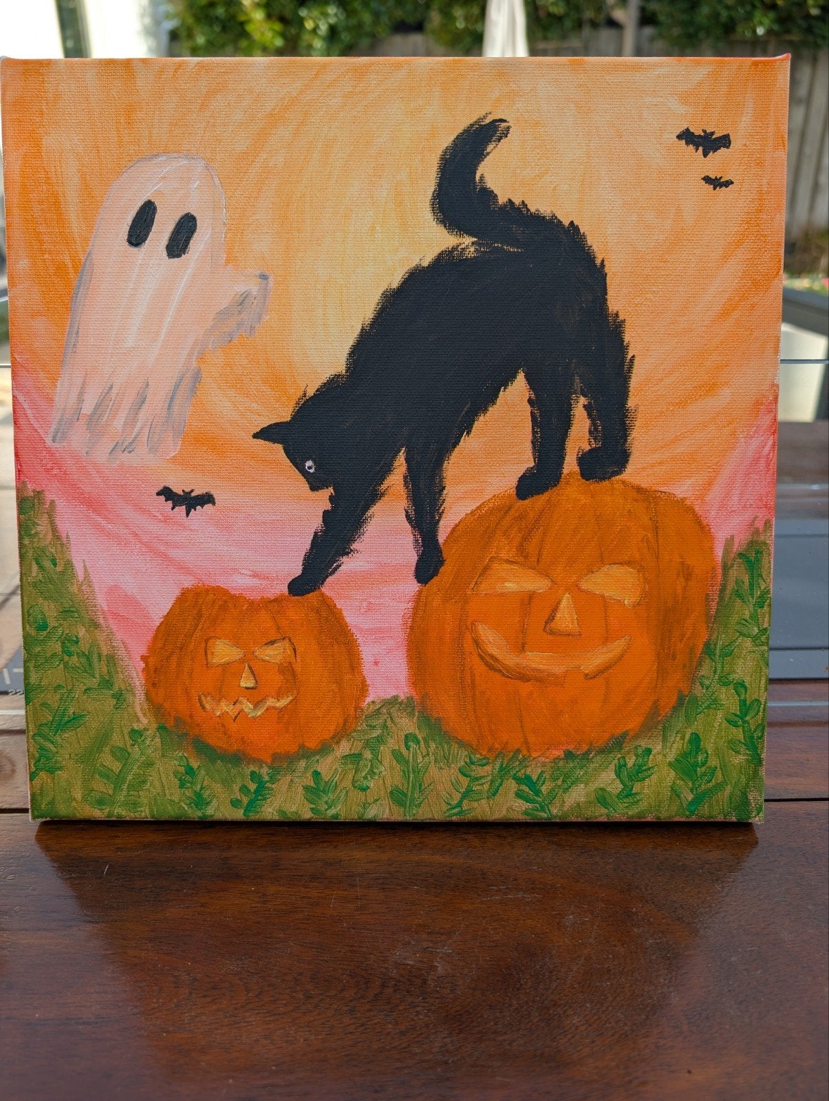 Halloween schilderijtje, Ophalen