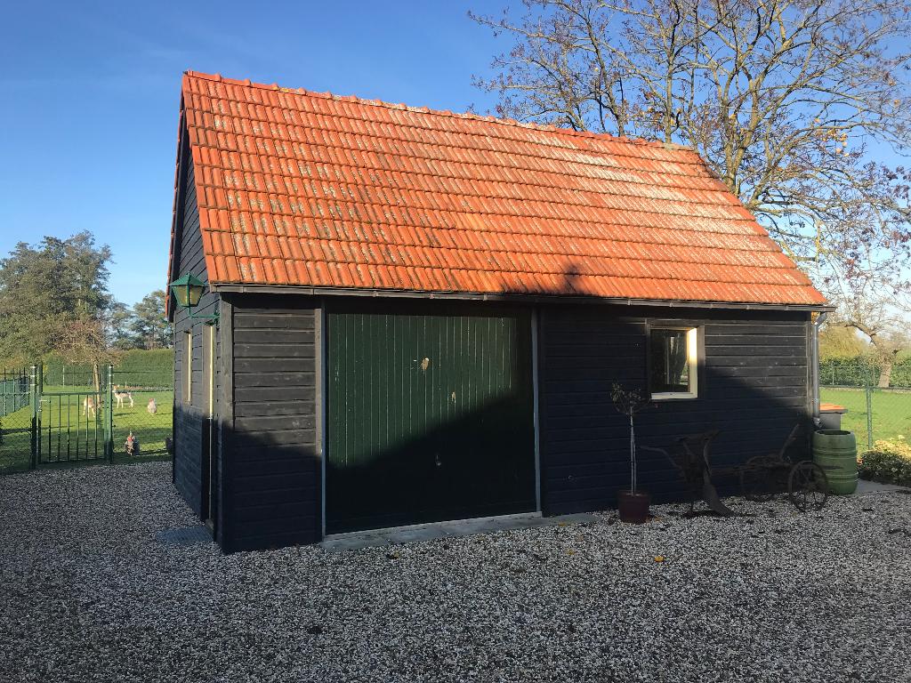 Houten schuur, Tuin en Terras, Ophalen, Gebruikt, 3 ramen of meer, Schuur
