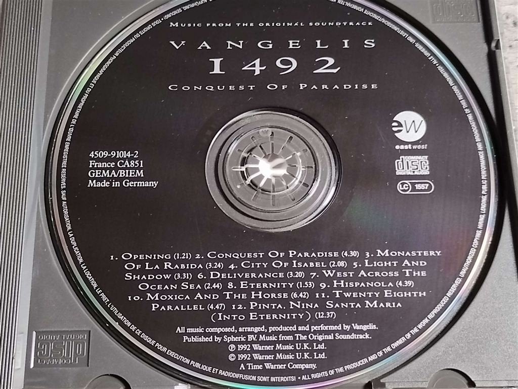 Vangelis - 1492 Conquest Of Paradise, Cd's en Dvd's, Ophalen of Verzenden, Zo goed als nieuw