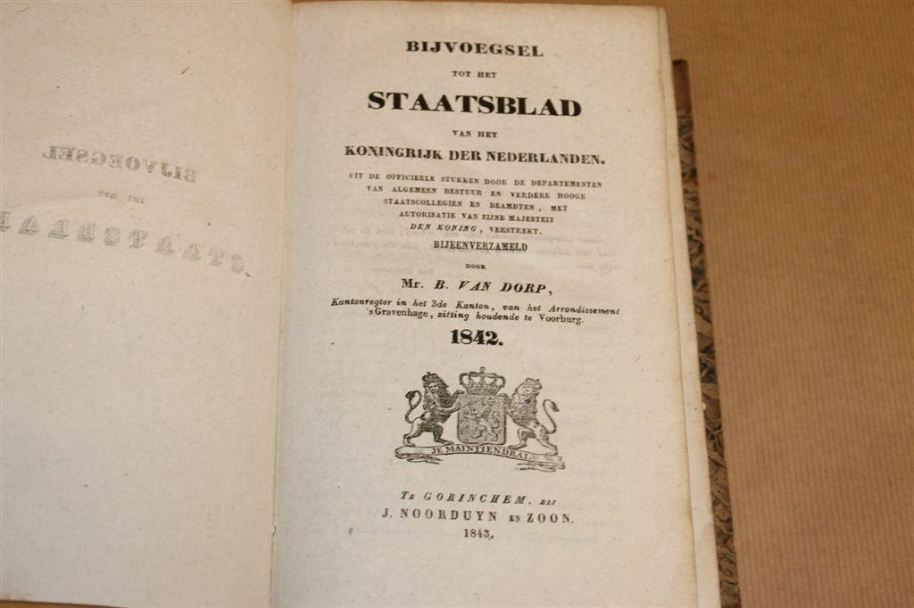Bijvoegsel Staatsblad 1843 — Zeldzaam, Ophalen of Verzenden
