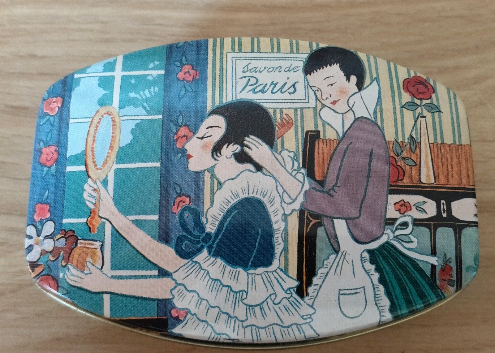 Vintage Savon Extra-Fin de France blikje-Zeepdoos, Verzenden, Zo goed als nieuw, Overige typen