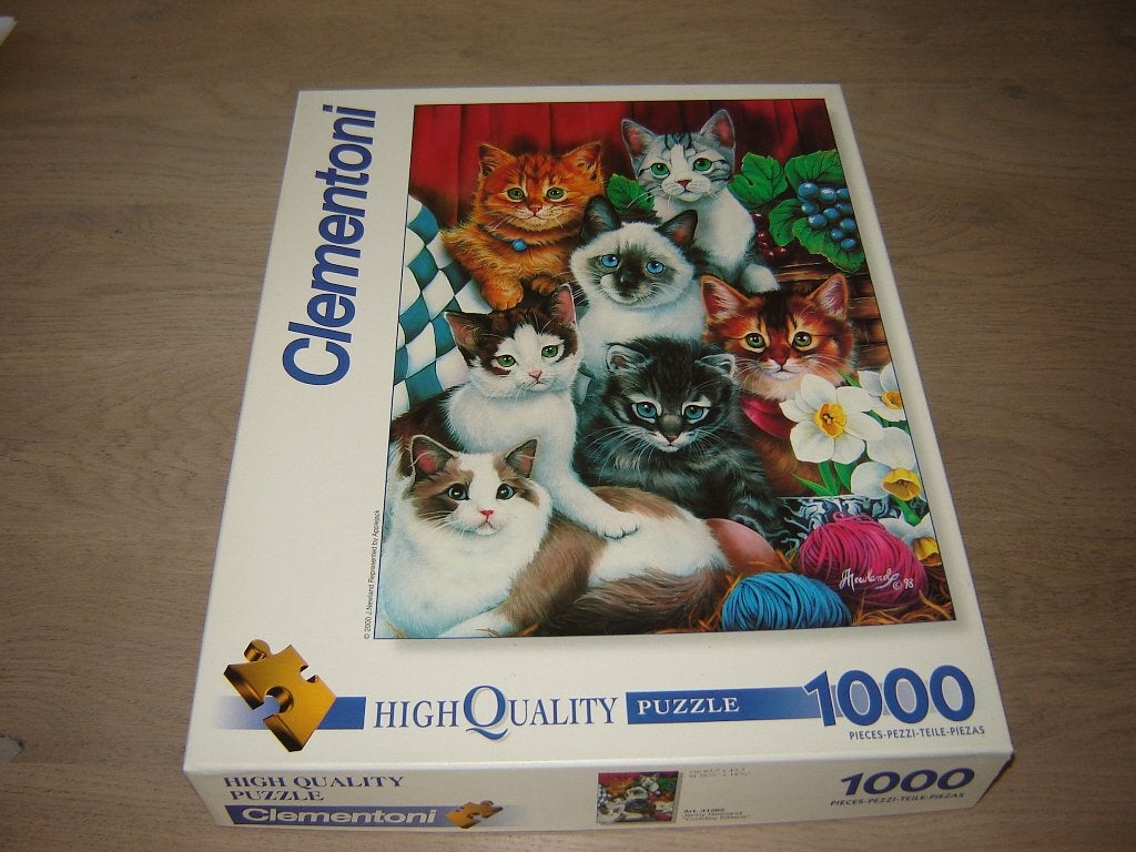 Puzzel Clementoni CUDDLEY KITTENS 1000 st., Ophalen of Verzenden, 500 t/m 1500 stukjes, Zo goed als nieuw, Legpuzzel