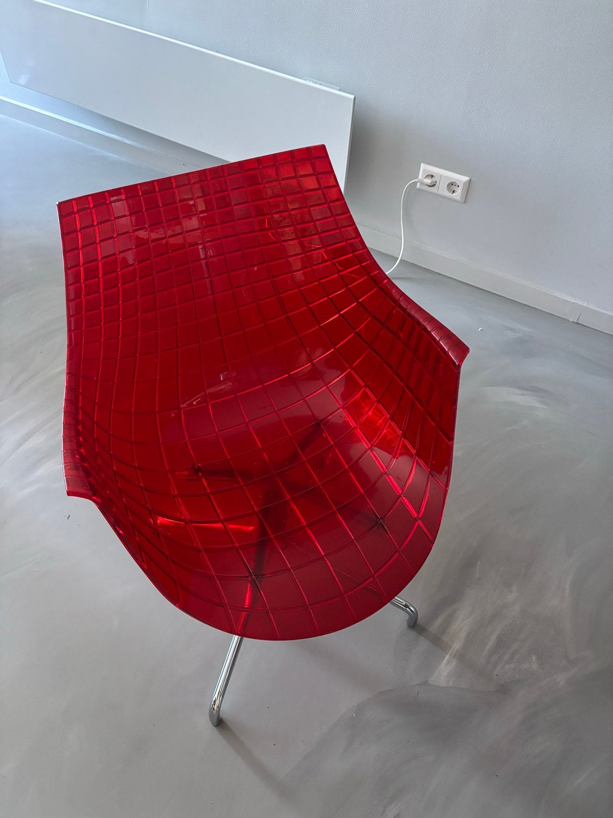 MERIDIANA Moderne design stoel - Rood of Transparant, Huis en Inrichting, Stoelen, Ophalen, Kunststof, Twee, Zo goed als nieuw
