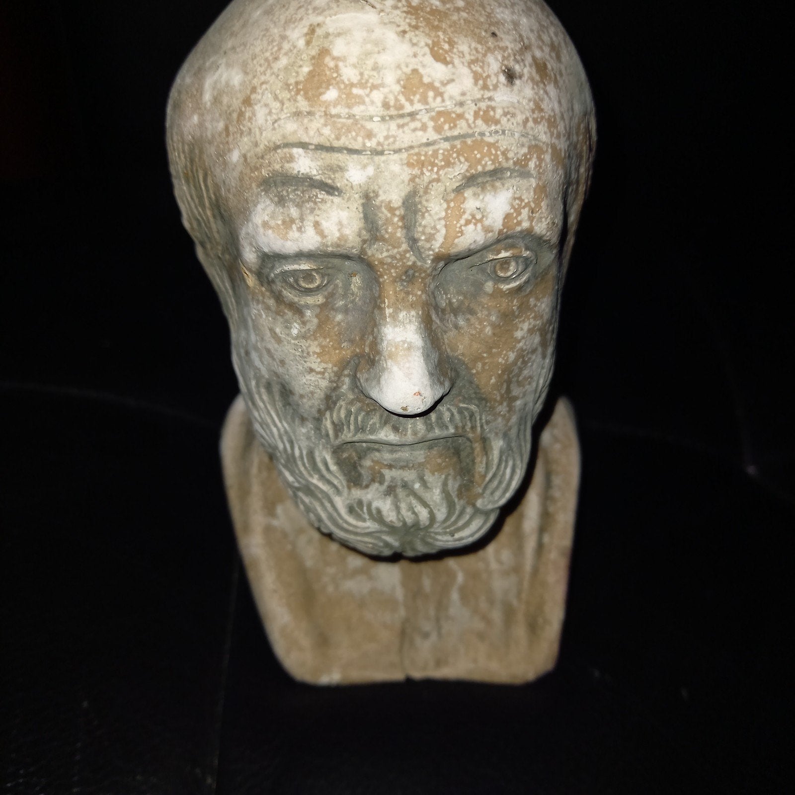 Vintage Stenen Buste Hippocrates – Jaren 50 Borstbeeld Griek, Antiek en Kunst, Ophalen of Verzenden