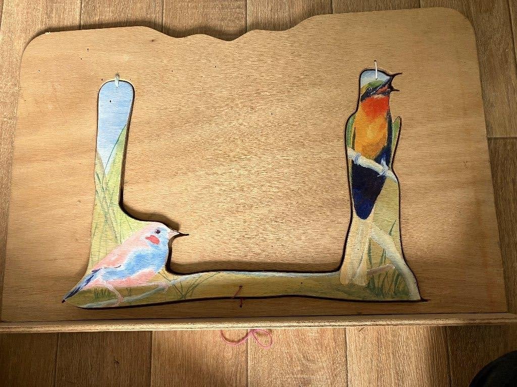 Muziekstandaard standaard bladmuziek hout vogels, Ophalen of Verzenden