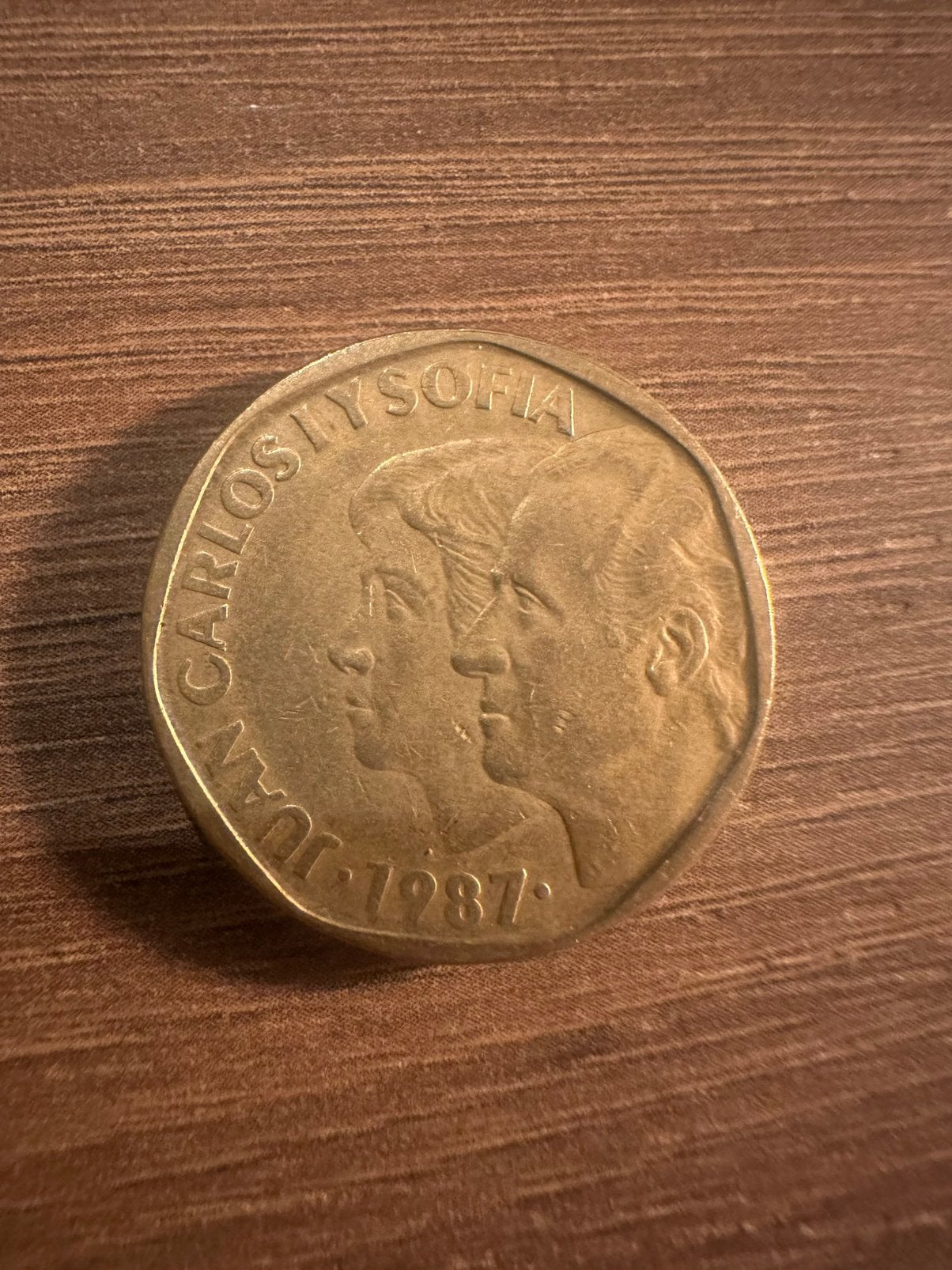 Spaanse 500 Pesetas munt - Juan Carlos I en Sofia (1987), Ophalen of Verzenden, Overige landen, Losse munt