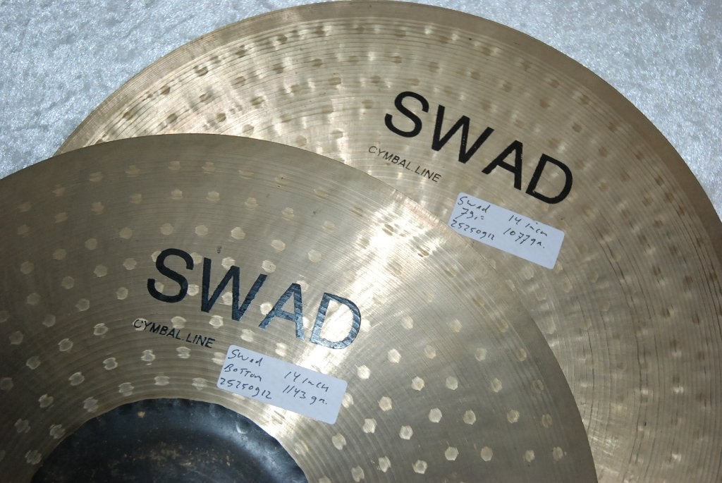 Swad Hihat bekkens 1077/1143gr 14 inch  <25250912>, Gebruikt, ., Drums of Percussie, Ophalen of Verzenden
