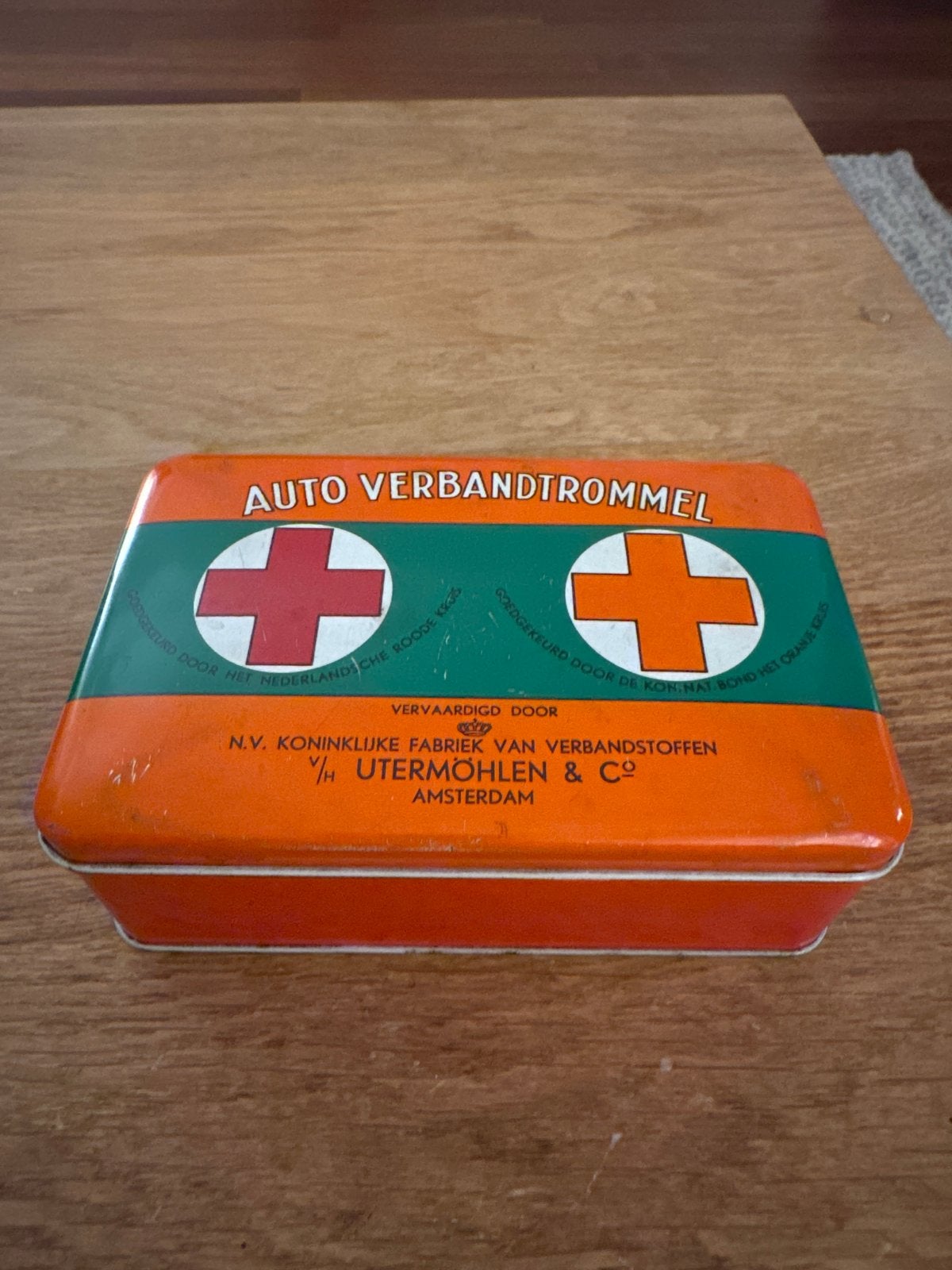 Vintage Utermöhlen Auto Verbandtrommel EHBO-doos, Ophalen