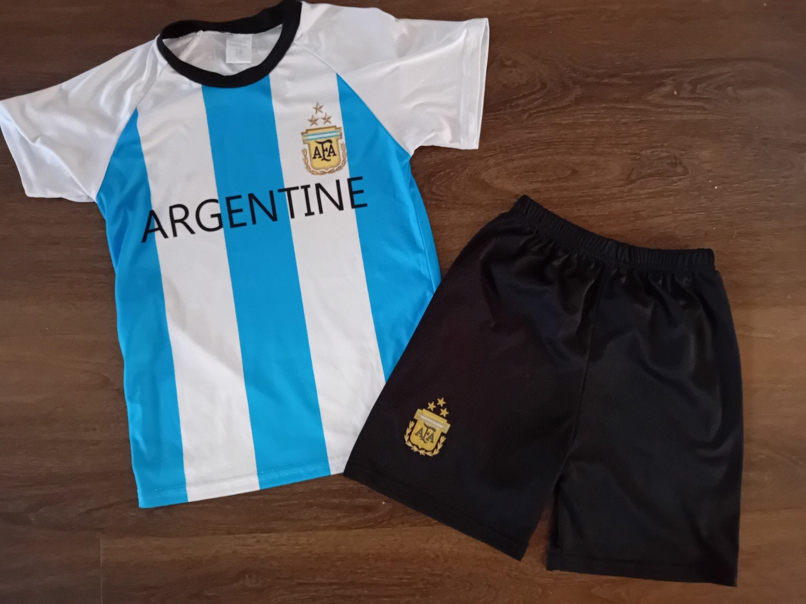 argentine voetbalpakje, setje maat 10, argentinië 134/140, Kinderen en Baby's, Kinderkleding | Maat 134, Ophalen of Verzenden