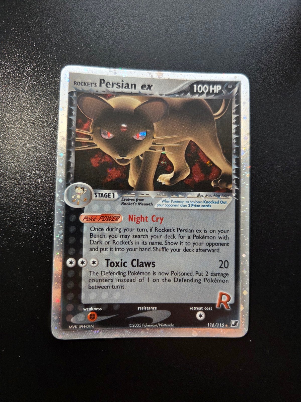 Rocket's Persian ex 116 Pokemon Ex un, Ophalen of Verzenden, Zo goed als nieuw, Booster, Foil