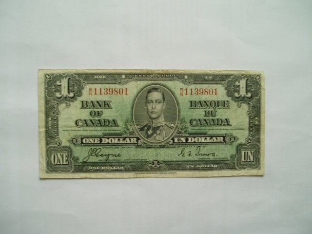 1618. Canada, 1 dollar 1937 King George VI., Verzenden, Noord-Amerika, Los biljet