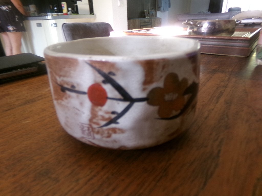 Antieke  - Kutani porcelain Japanese Matcha chawan tea bowl, Japan, Ophalen of Verzenden, Overige typen, Steen/keramiek