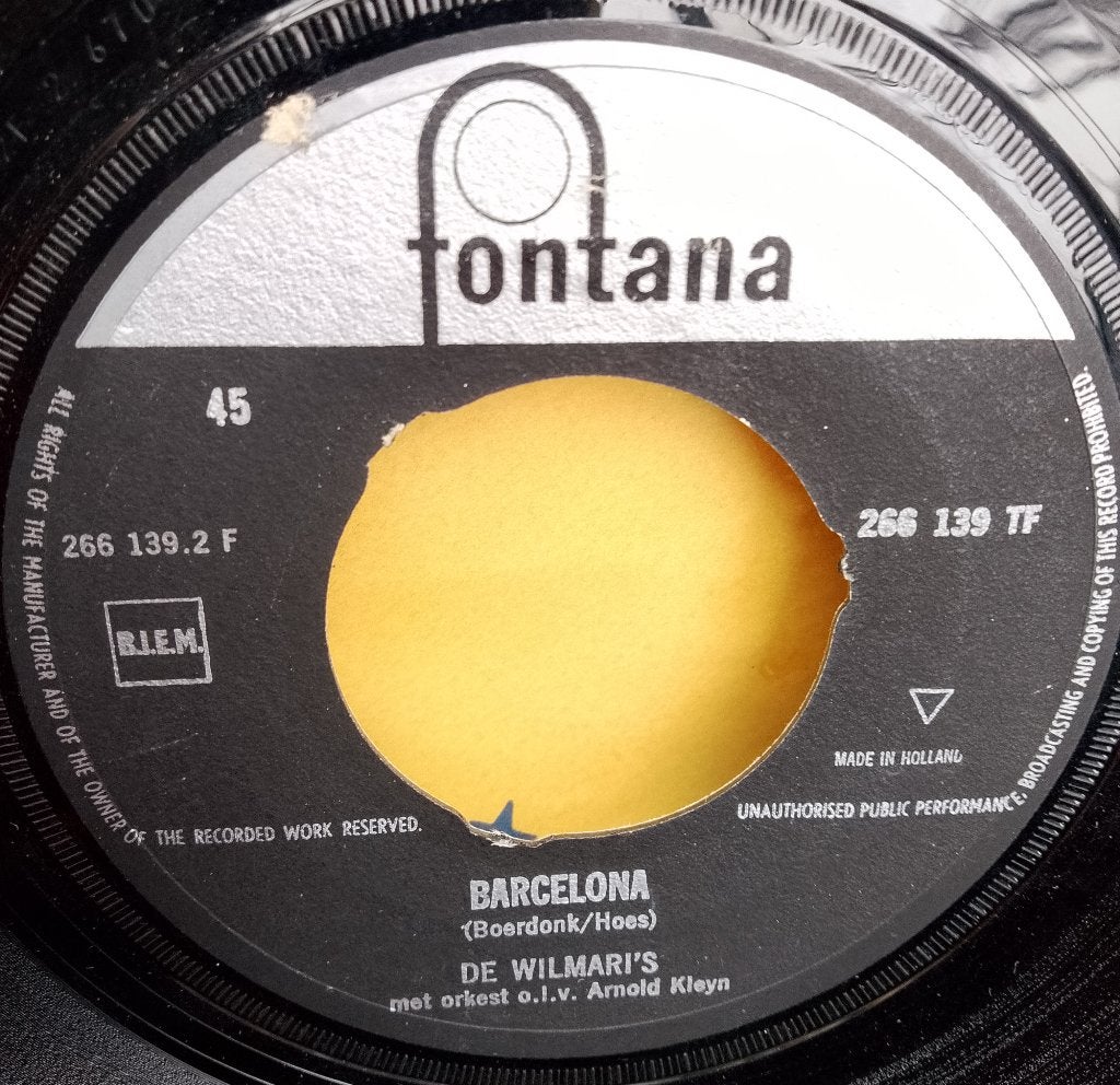 De Wilmari's - Barcelona, Gebruikt, Verzenden, 7 inch, Overige typen