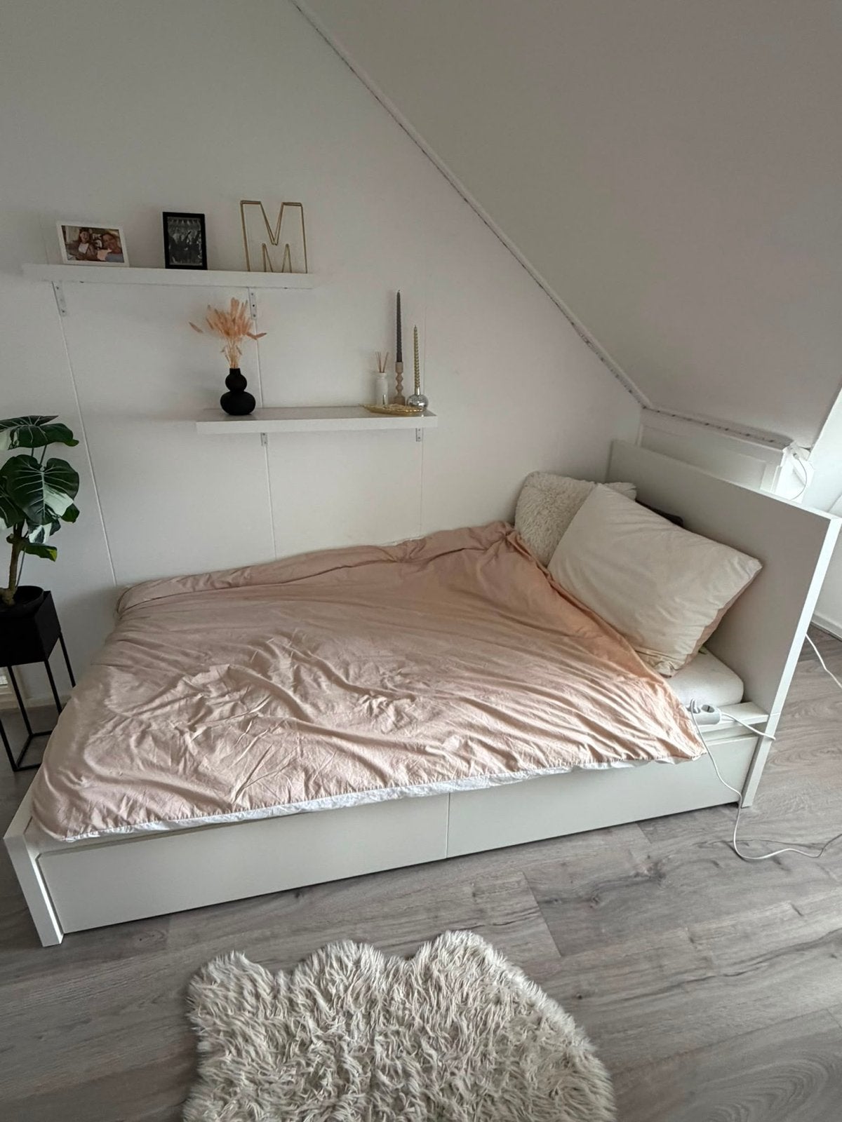 Eenpersoonsbed met opberglades IKEA Malm, Huis en Inrichting, Ophalen, 90 cm, Eenpersoons, Wit