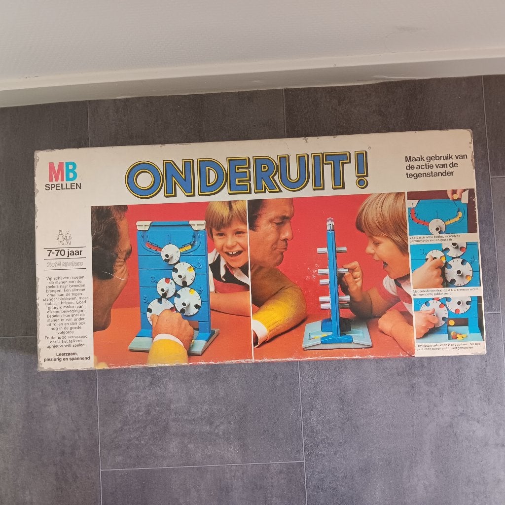 MB Spellen Onderuit! Bordspel (Vintage), Ophalen of Verzenden, Zo goed als nieuw