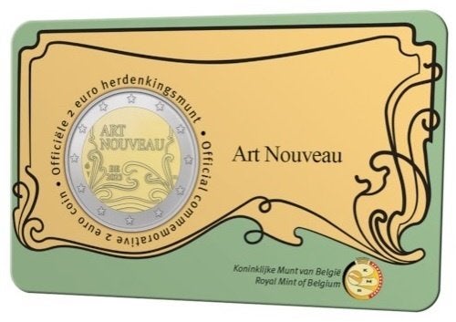 2 Euro munt BELGIE 2023 "Art Nouveau in Brussel" in coincard, Verzenden, België, 2 euro