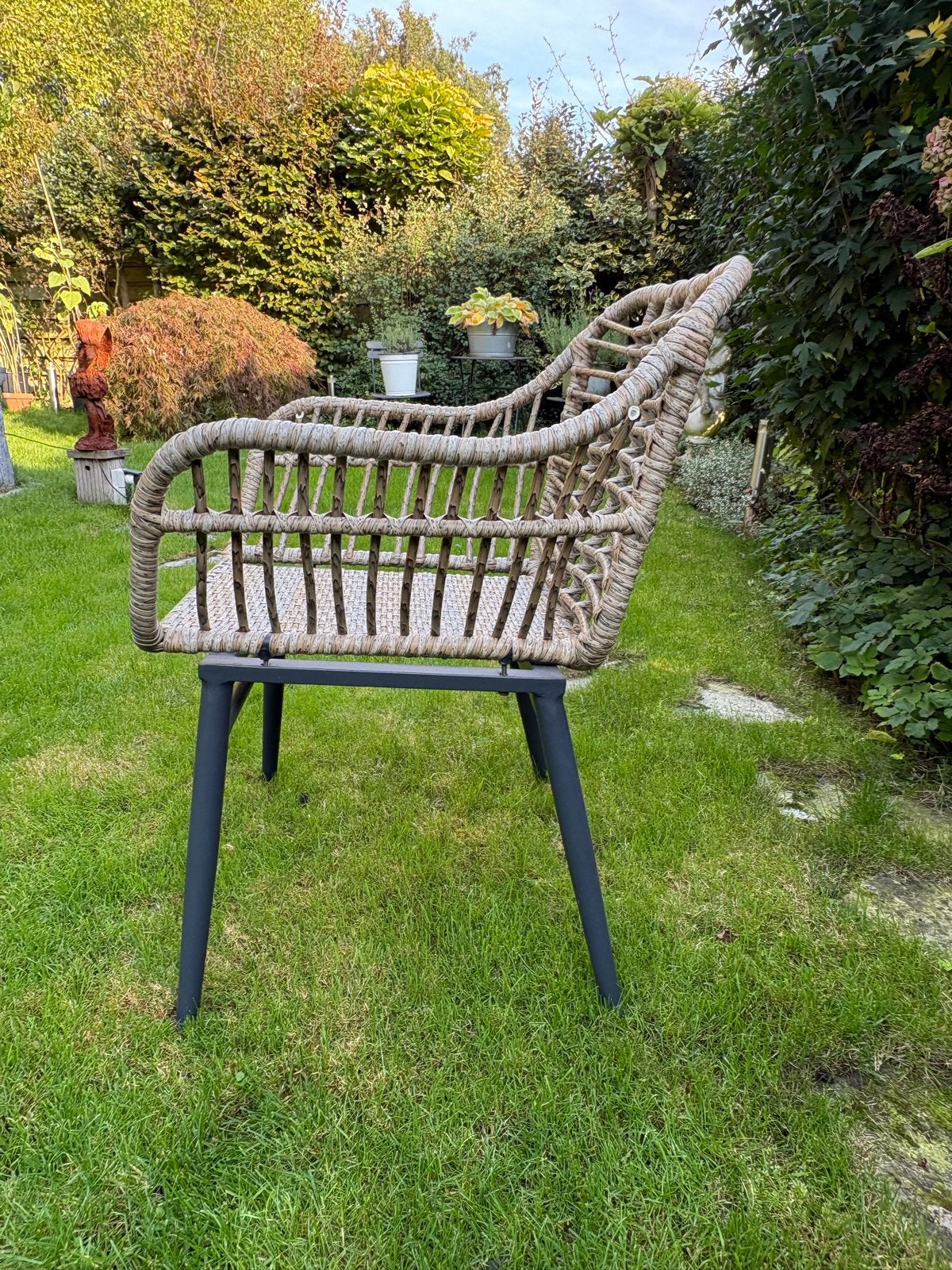 Foto 4 van 4x Tuinstoelen met antraciet metalen onderstel