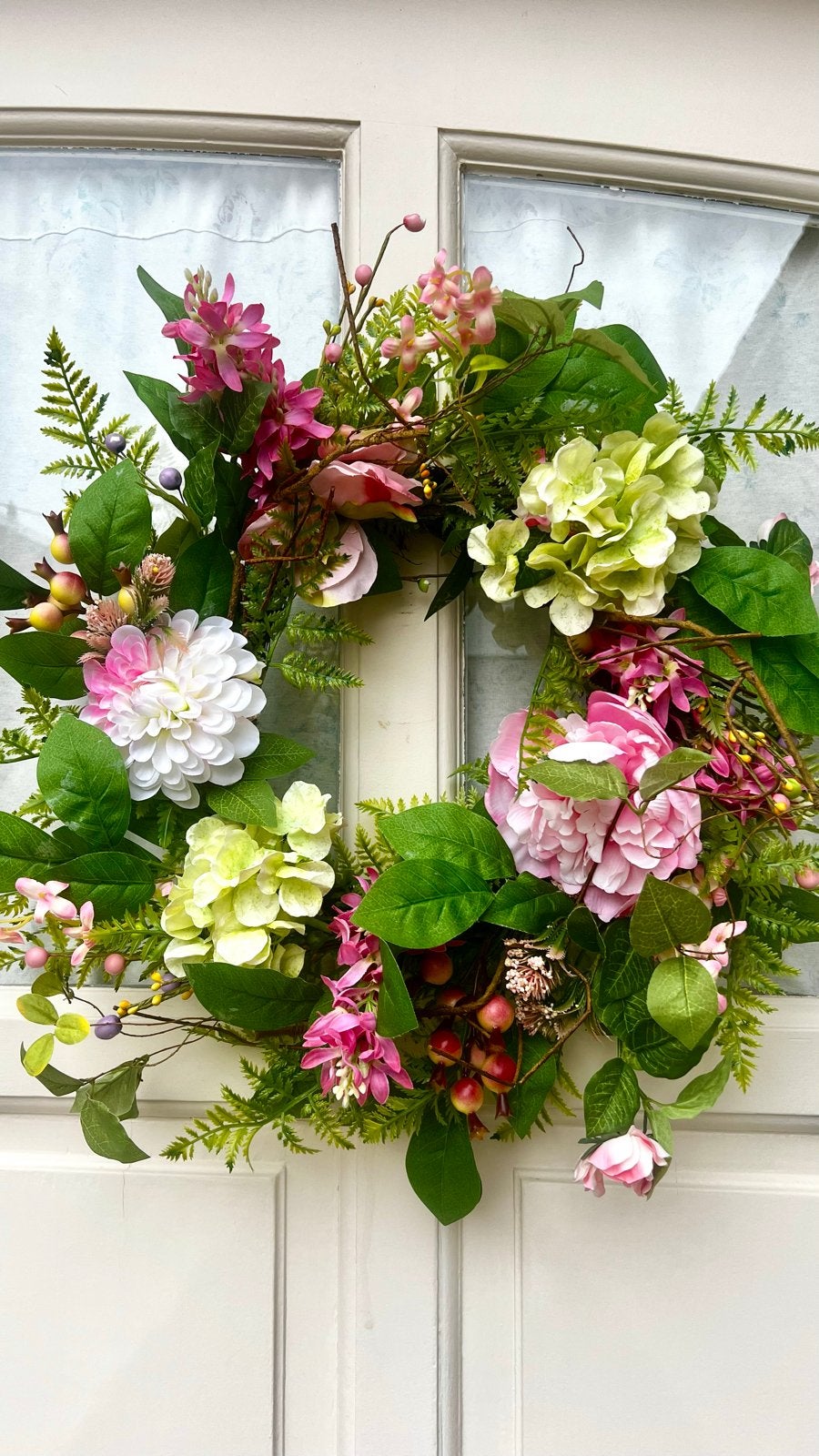 Prachtige Bloemenkrans voor Deur of Muurdecoratie, Ophalen of Verzenden, Nieuw