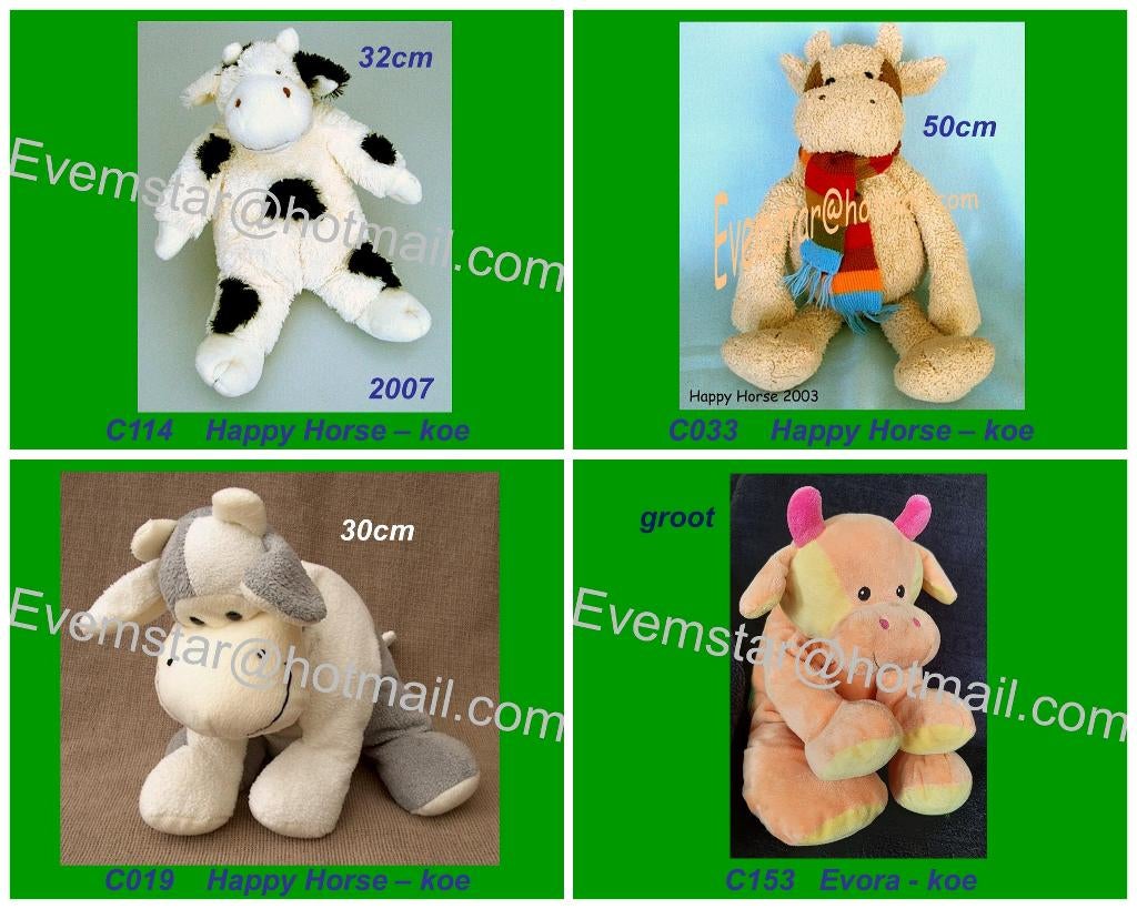 grote koe - Happy Horse Evora, Kinderen en Baby's, Speelgoed | Knuffels en Pluche, Ophalen, Zo goed als nieuw, Koe