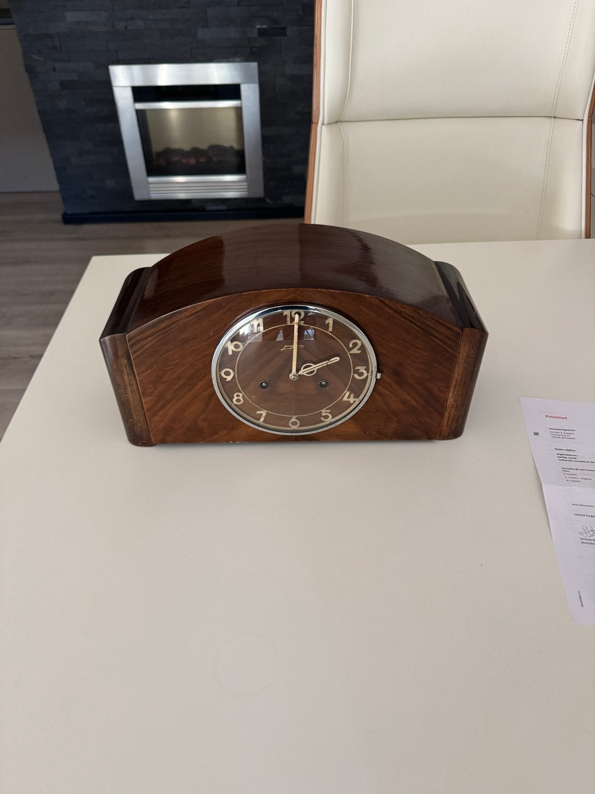 Vintage Junghans tafelklok, Art Deco stijl, Antiek en Kunst, Ophalen