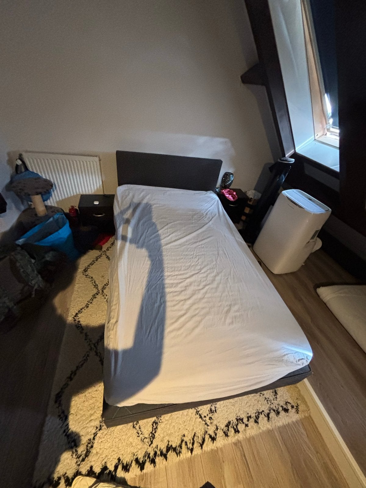 120x200 met matras Eenpersoons boxspring bed met hoofdbord