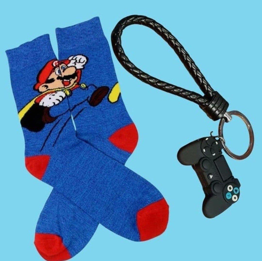 SUPER MARIO SOKKEN + SLEUTELHANGER GAME CONSOLE, Ophalen of Verzenden, Nieuw