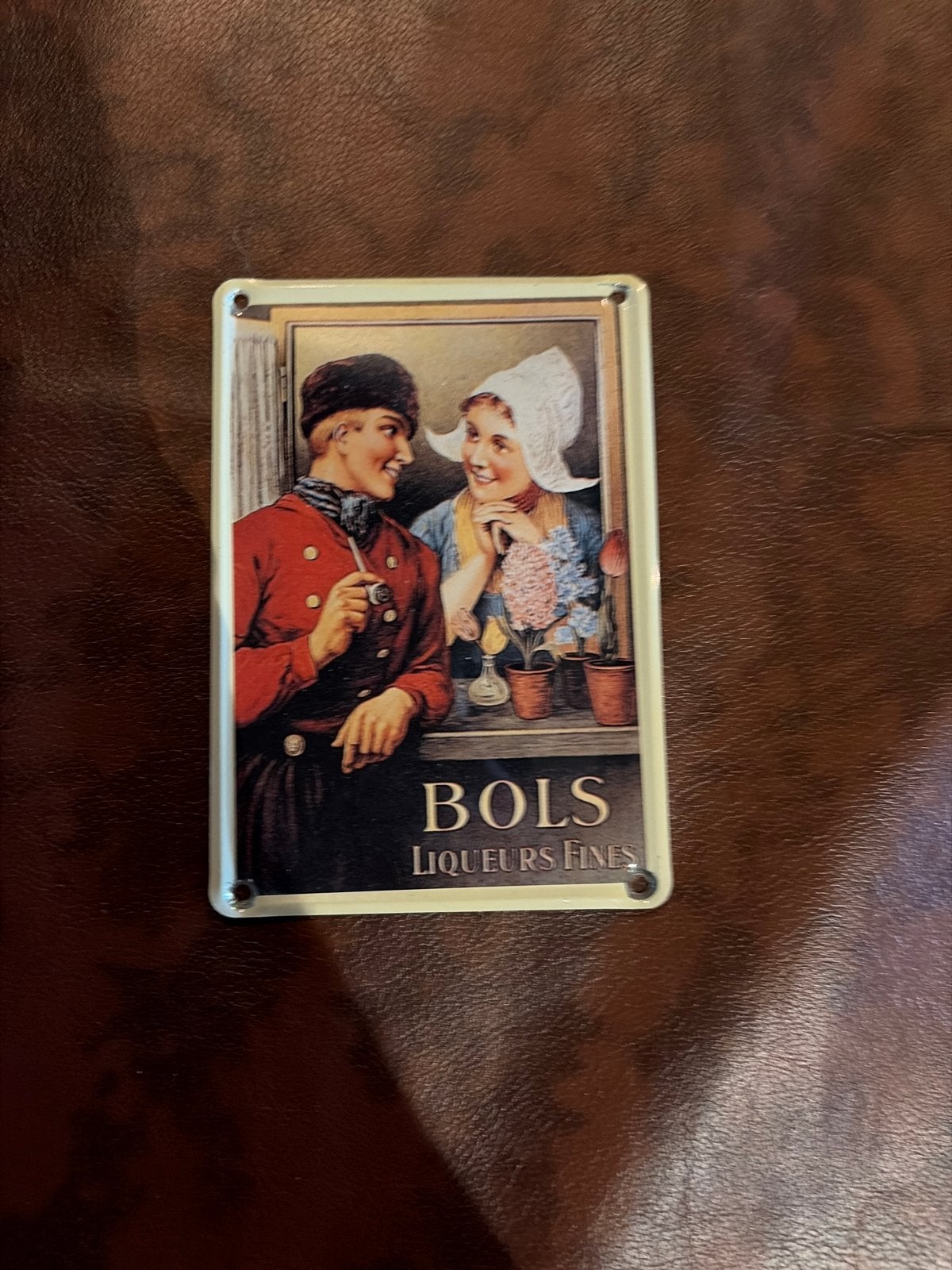 Vintage Bols Likeuren Fines Reclamebord - 10x14,5 cm, Ophalen of Verzenden