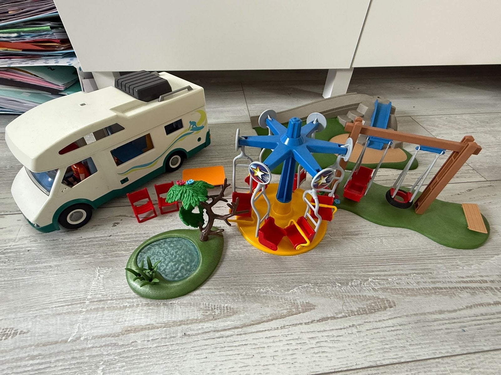 Playmobil Camper, Kermisattractie en Speeltuin Set, Ophalen, Gebruikt, Complete set, Overige typen