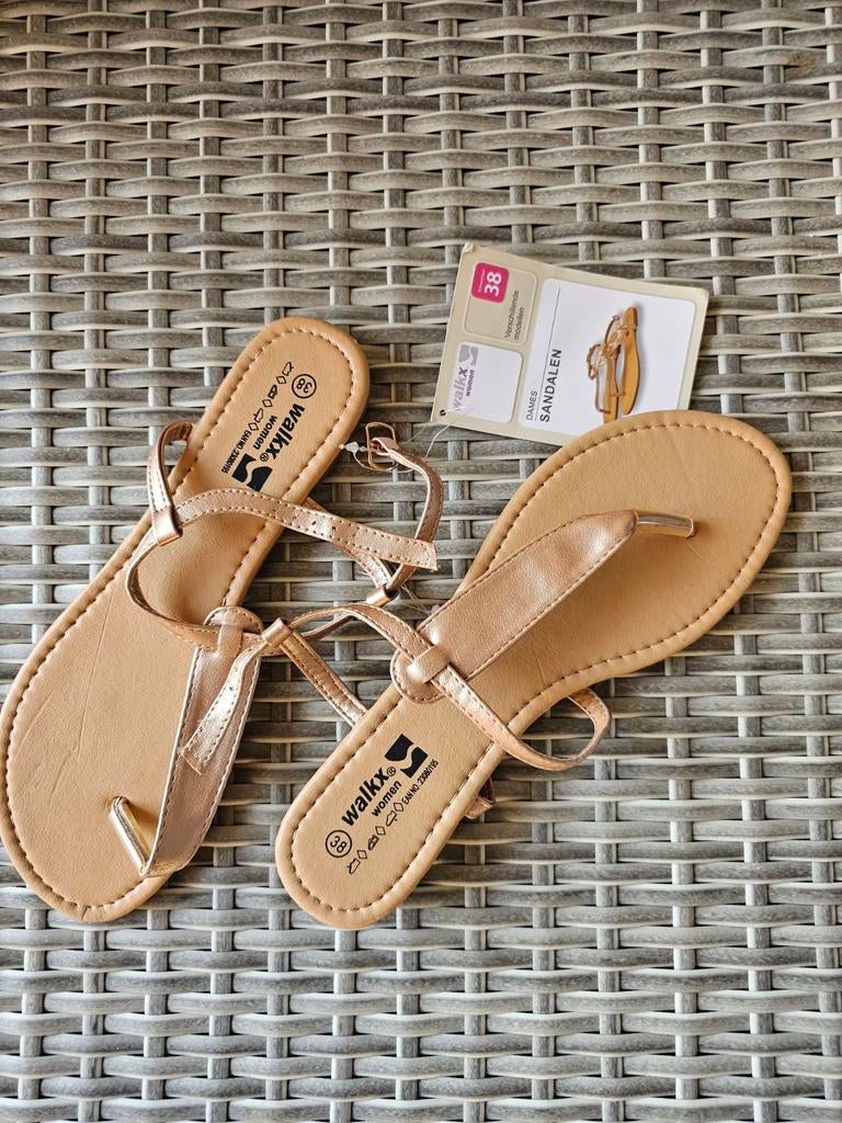 Nieuw Walkx women prachtige gouden sandalen mt 38., Overige kleuren, Nieuw, Sandalen of Muiltjes, Ophalen of Verzenden