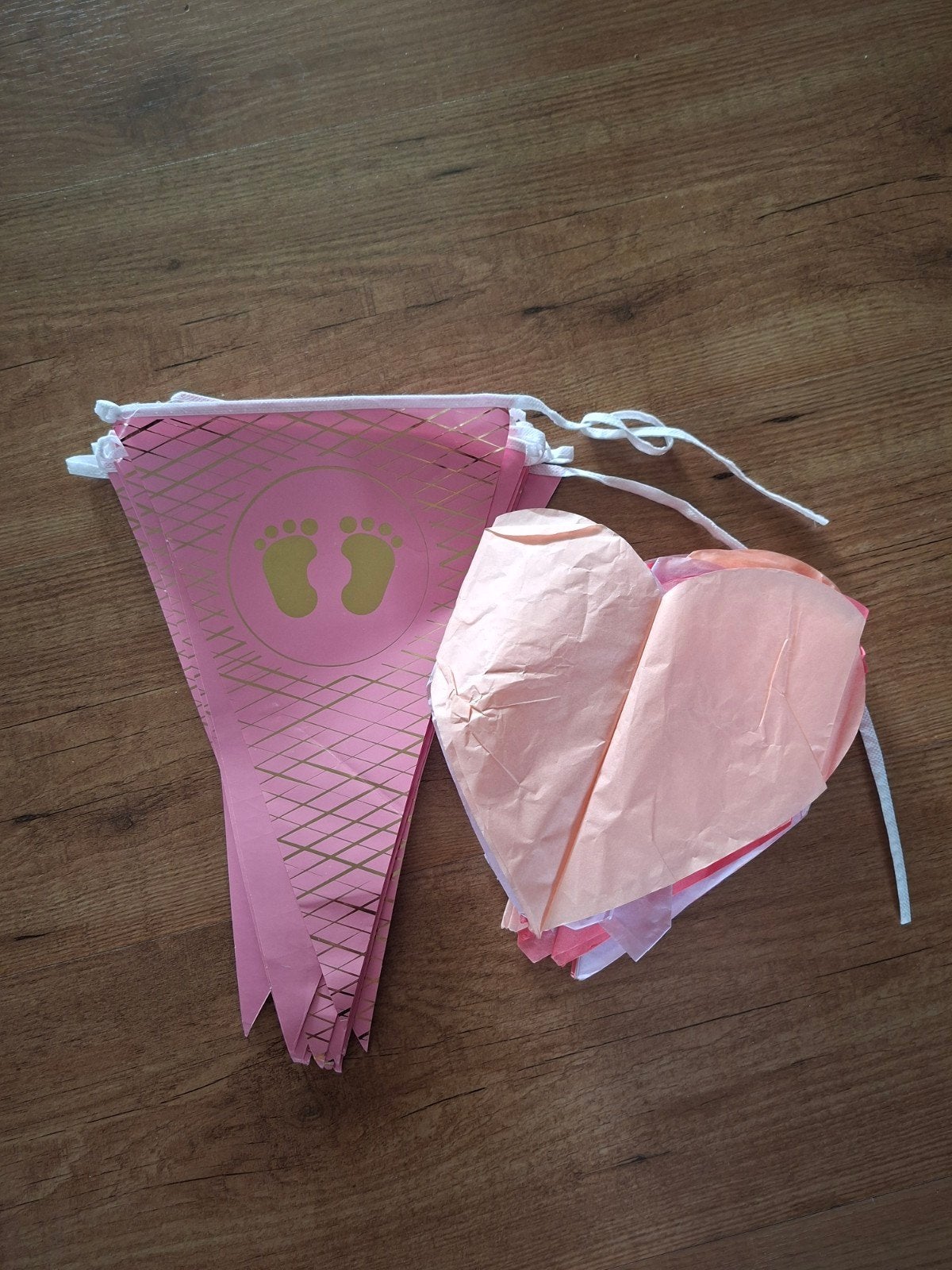 babyshower slingers, Ophalen of Verzenden, Gebruikt, Versiering, Geboorte of Huwelijk