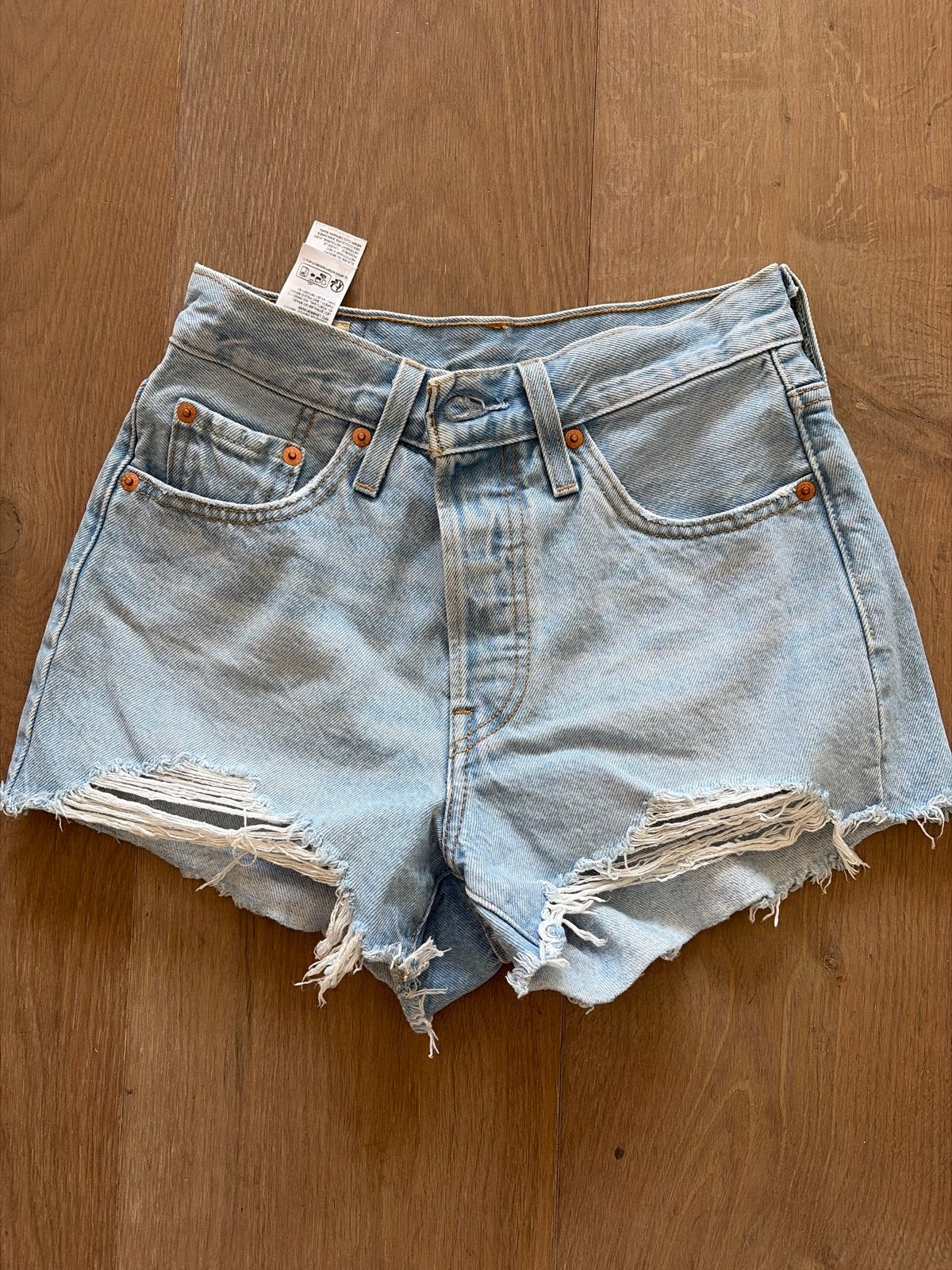 Levi's 501 denim shorts  W25, Ophalen of Verzenden, Zo goed als nieuw, Blauw, W27 (confectie 34) of kleiner