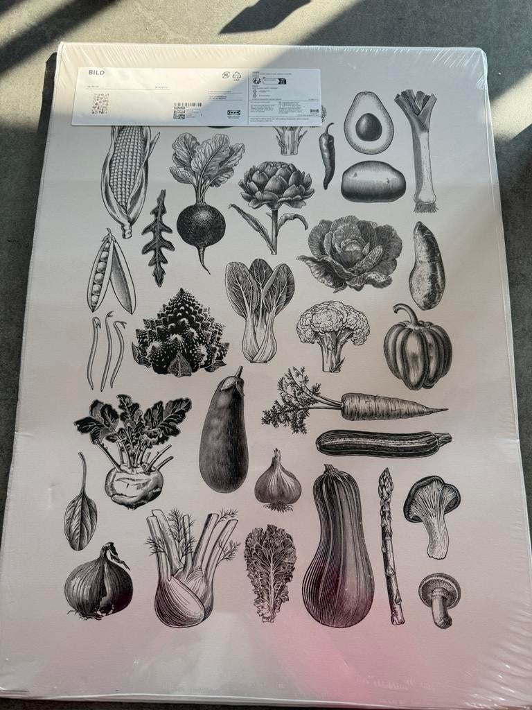 Ikea poster diverse groenten 50x70, Ophalen, 50 tot 75 cm, Zo goed als nieuw, Foto of Poster