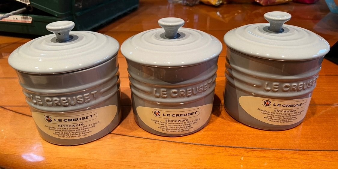 Nieuw Lecreuset potten 3x, Ophalen of Verzenden, Zo goed als nieuw, Pot, Bus of Blik