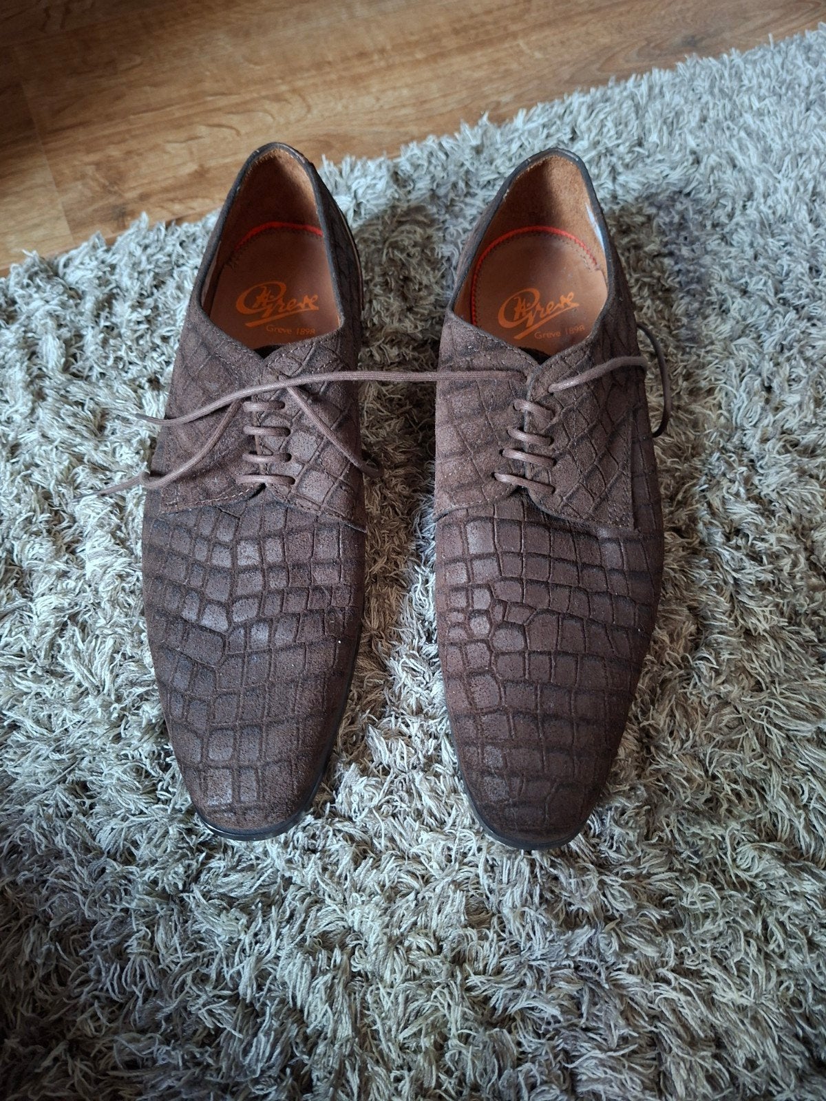 Greve 1898 Nette Schoenen - Bruin Krokodillenleer Look, Kleding | Heren, Bruin, Greve 1898, Ophalen of Verzenden, Gedragen