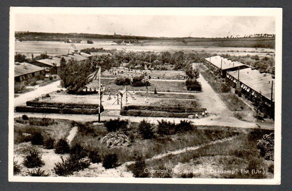Oude Ansicht - Elst Overzicht Jeugherberg Eikelkamp 1950 Utr, Verzamelen, Ophalen of Verzenden, 1940 tot 1960, Gelopen, Utrecht