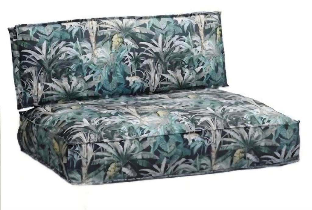Nieuwe Pallet Kussen Set 120x80 - Jungle Print, Ophalen of Verzenden, Nieuw, Groen, Rechthoekig
