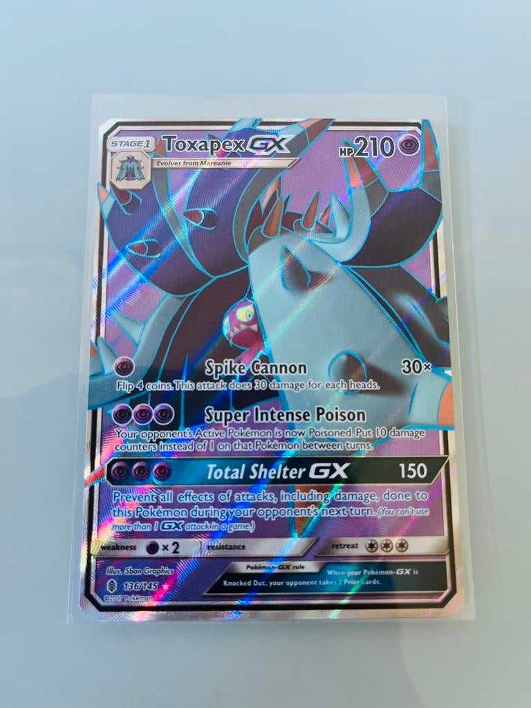 Pokémon: Toxapex GX Kaart [Guardians Rising], Ophalen of Verzenden, Zo goed als nieuw