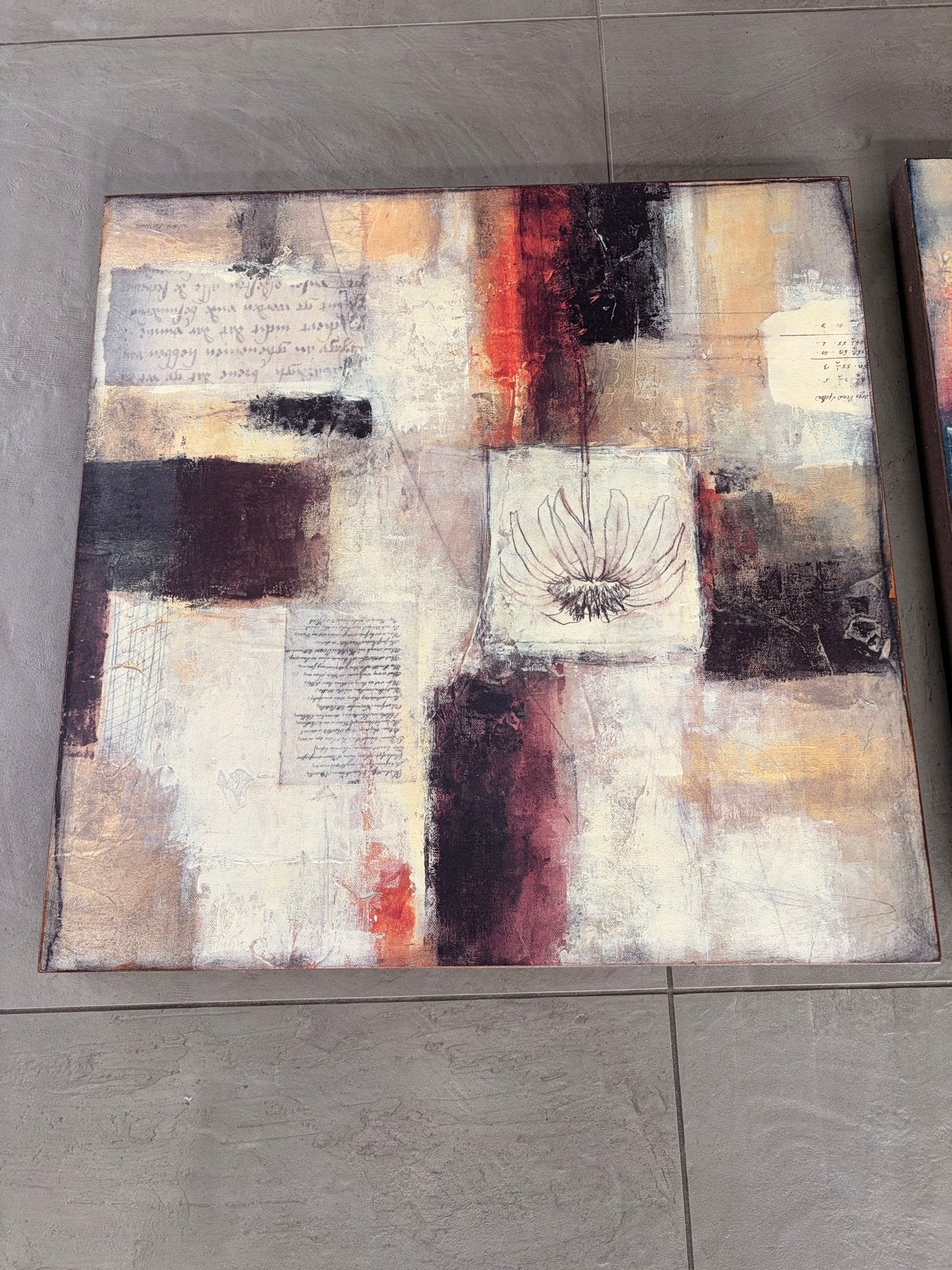 Set van 2 abstracte schilderijen 59x59 cm, Ophalen