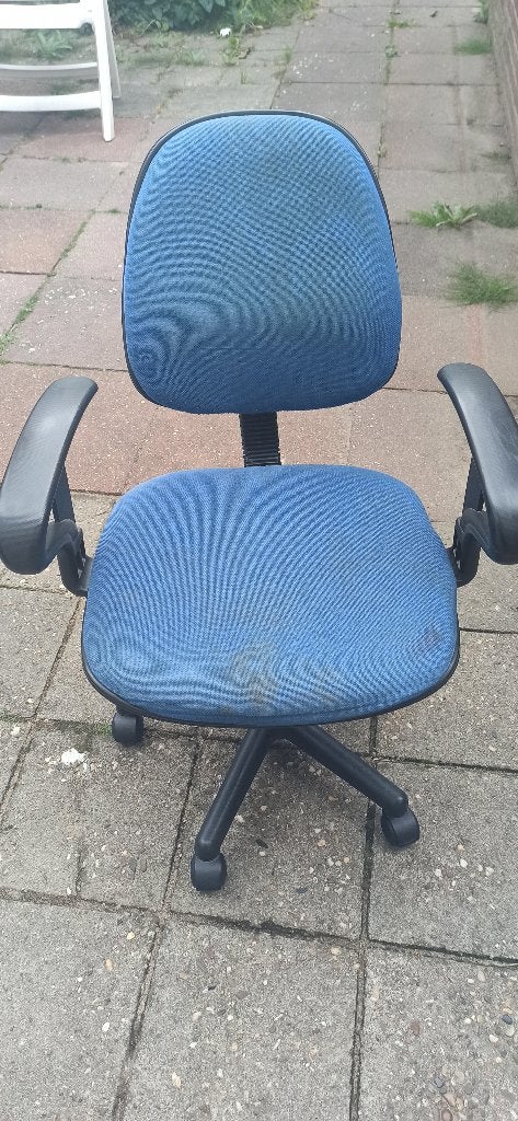 bureaustoel, Ophalen, Gebruikt, Stof, Blauw