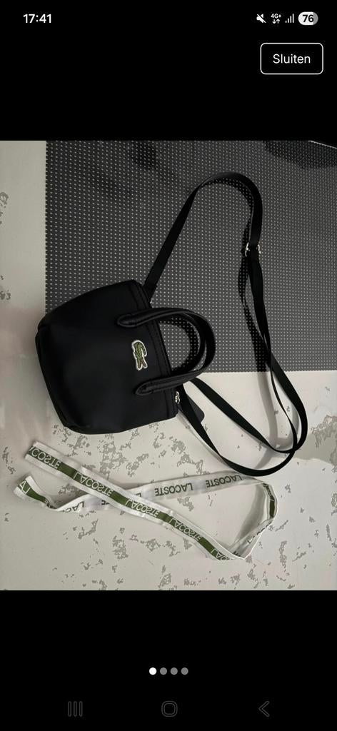 Lacoste Mini Handtas Zwart met Afneembare Band, Sieraden, Tassen en Uiterlijk, Tassen | Damestassen, Ophalen of Verzenden, Zo goed als nieuw