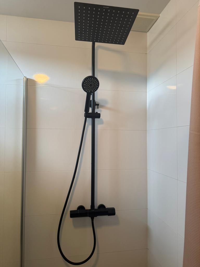 Nieuwe complete zwarte doucheset incl thermostaatkraan, Ophalen of Verzenden, Nieuw, Rvs, Douche
