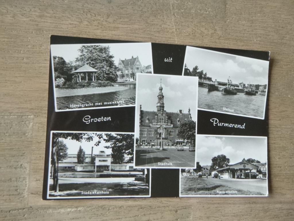 Purmerend, stad ziekenhuis/sluizen/Naco station 1966, Verzenden, 1960 tot 1980, Ongelopen, Noord-Holland