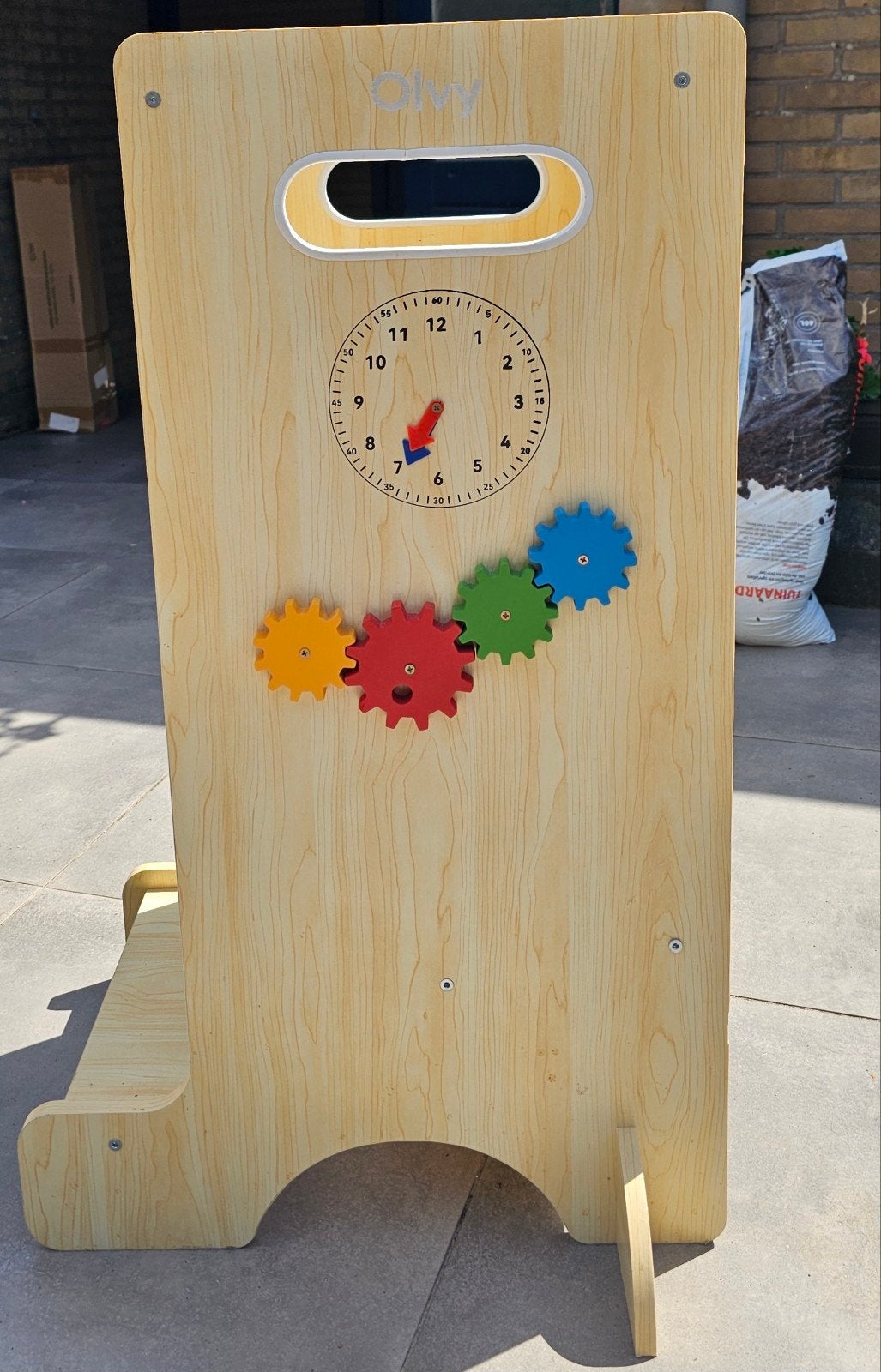 Houten Leer- en Speeltoren met Activiteitenbord, Ophalen, Gebruikt, Knutselen