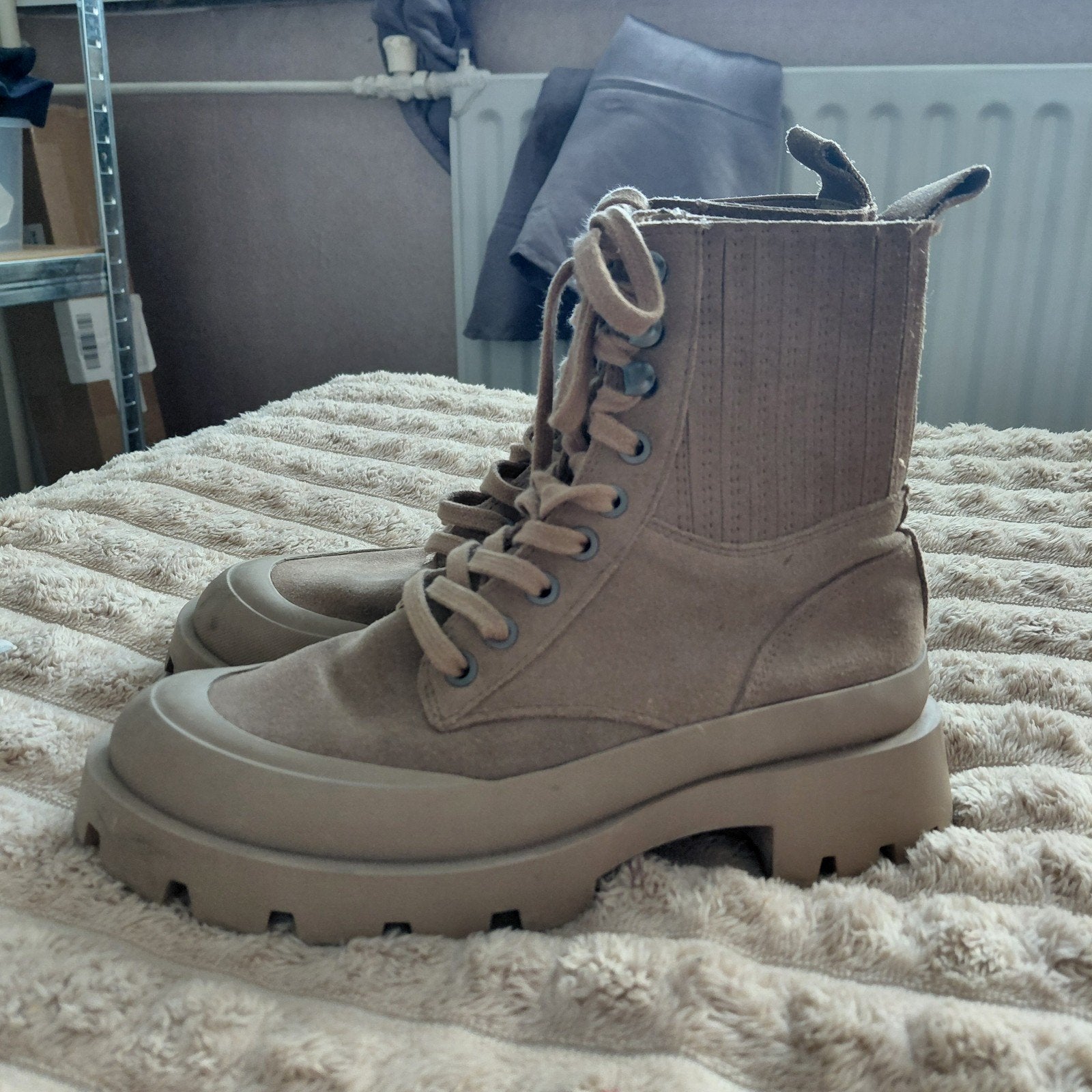 chunky boots Zara 36 (vandaag ophalen 25€), Ophalen, Bruin, Zara, Lage of Enkellaarzen