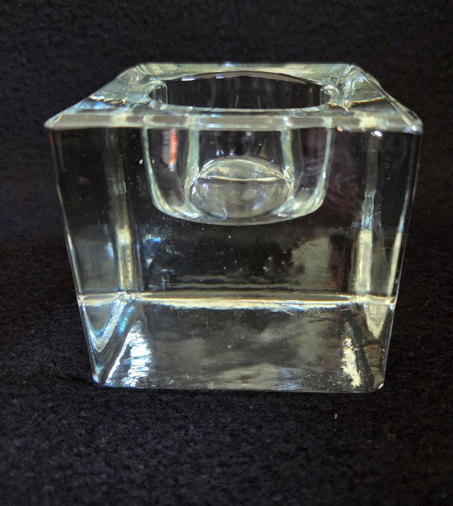 Orrefors 'Ice Cube' Waxinelichthouder – Göran Wärff, Kosta Boda, Waxinelichthouder, Nieuw, Ophalen of Verzenden