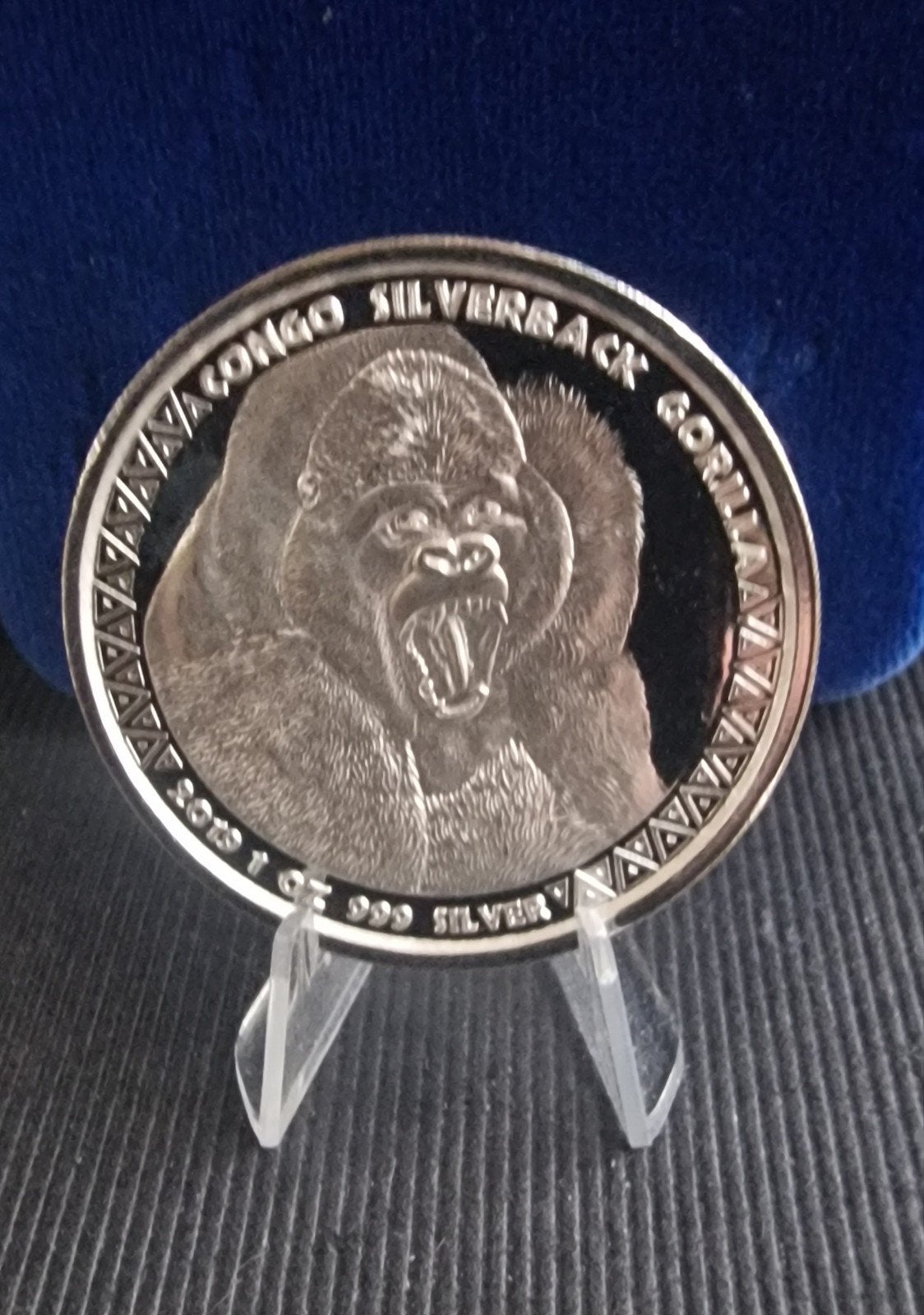 1oz CONGO-SILVERBACK GORILLA 2019., Postzegels en Munten, Ophalen of Verzenden, Zilver