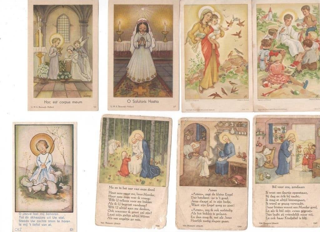 Serie van 22 mooi religieuze Prentjes met Kinderen, Verzamelen, Ophalen of Verzenden, Gebruikt, Kaart of Prent, Christendom | Katholiek