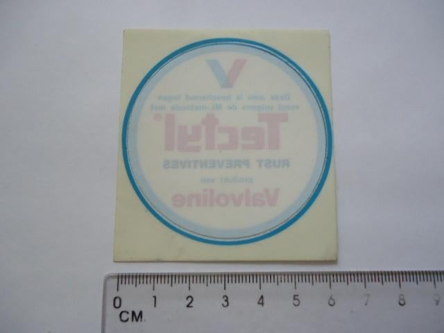 sticker oud Valvoline Tectyl raamsticker auto oldtimer retro, Verzenden, Zo goed als nieuw, Bedrijf of Vereniging