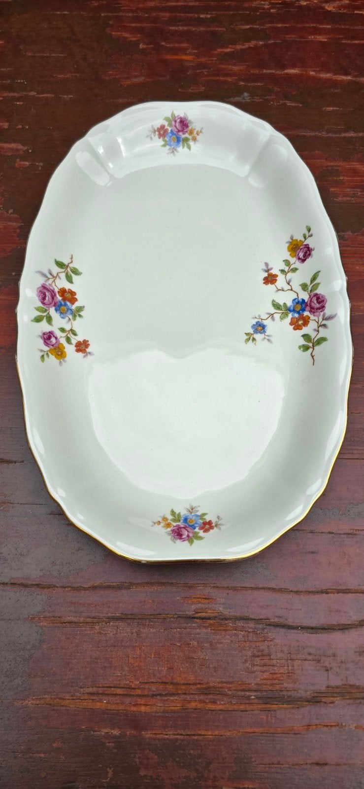 Bavaria Elfenbein Porzellan Ovale Schaal met Bloemen, Ophalen of Verzenden